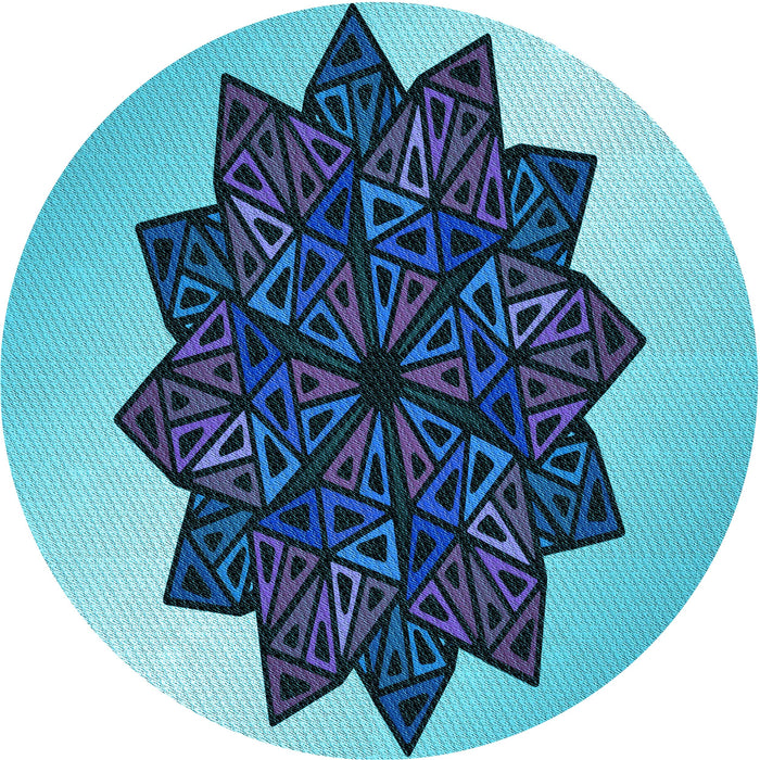 Square Patterned Blue Rug, pat3473lblu