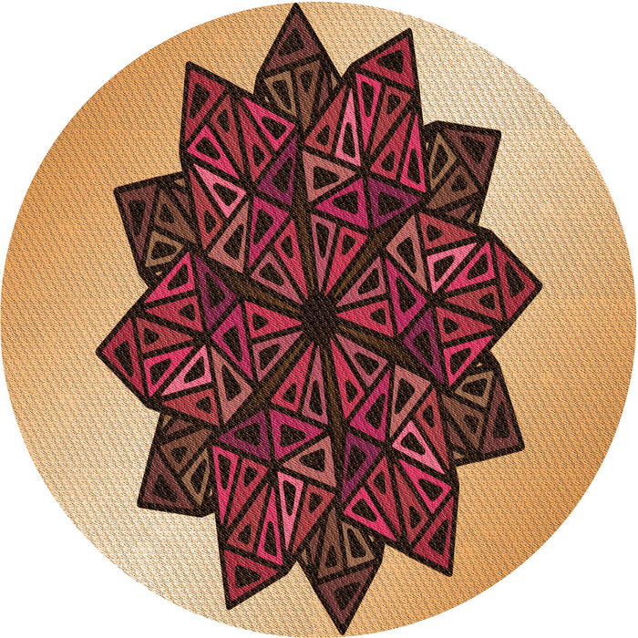 Square Patterned Yellow Orange Rug, pat3473org