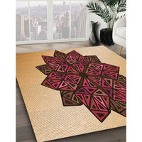 Patterned Yellow Orange Rug, pat3473org