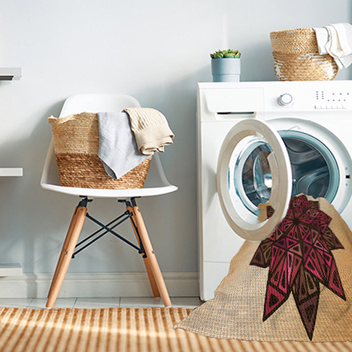 Machine Washable Transitional Yellow Orange Rug in a Washing Machine, wshpat3473org