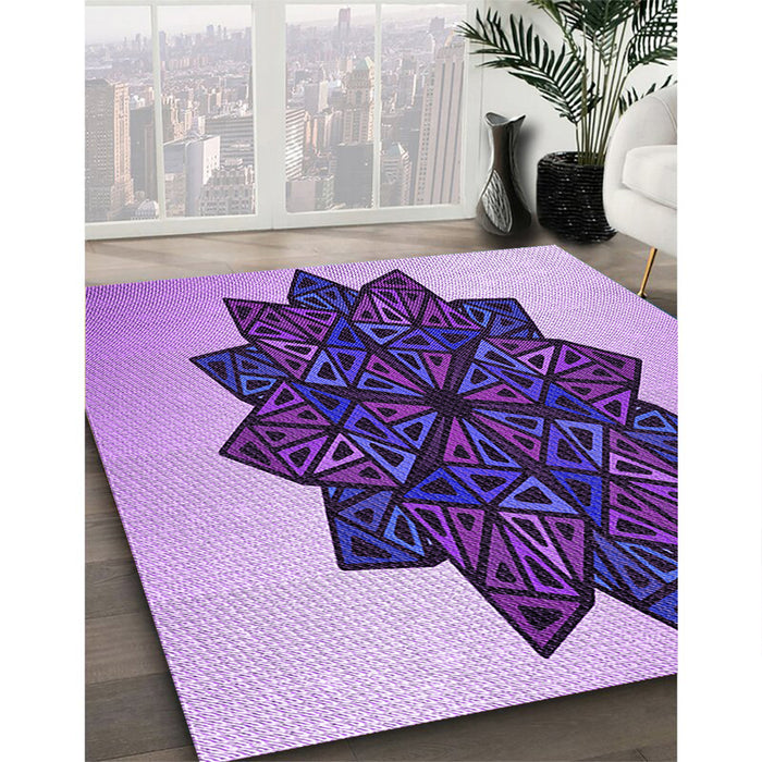Machine Washable Transitional Bright Purple Rug in a Family Room, wshpat3473pur