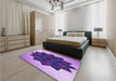 Patterned Bright Purple Rug in a Bedroom, pat3473pur