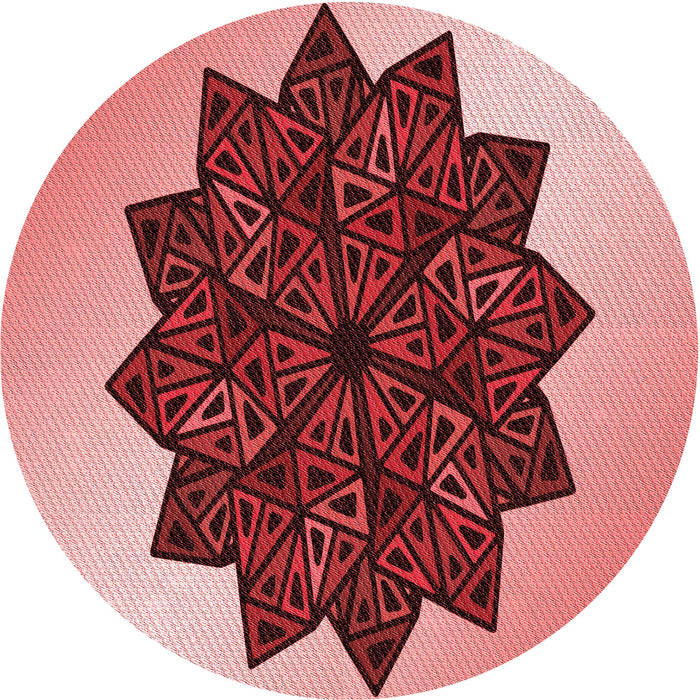 Square Patterned Light Coral Pink Rug, pat3473rd