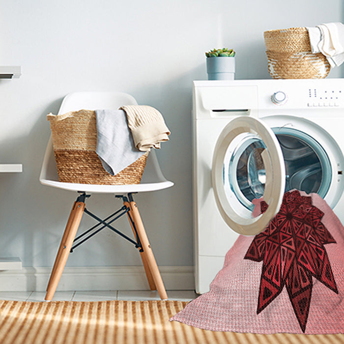 Machine Washable Transitional Light Coral Pink Rug in a Washing Machine, wshpat3473rd
