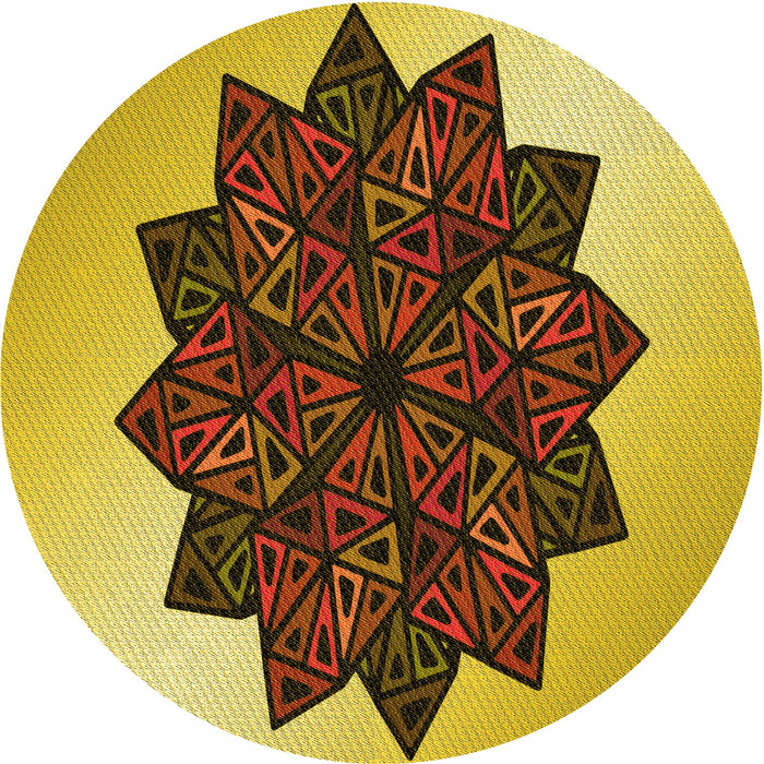 Square Patterned Bright Gold Yellow Rug, pat3473yw