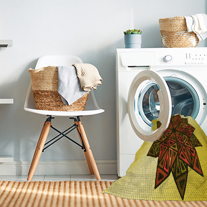 Machine Washable Transitional Bright Gold Yellow Rug in a Washing Machine, wshpat3473yw