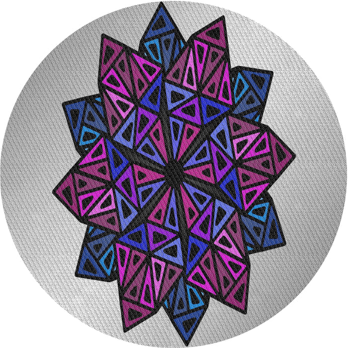 Sideview of Patterned Plum Purple Novelty Rug, pat3473