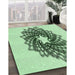 Patterned Mint Green Rug in Family Room, pat3474grn