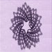 Round Machine Washable Transitional Purple Flower Purple Rug, wshpat3474pur