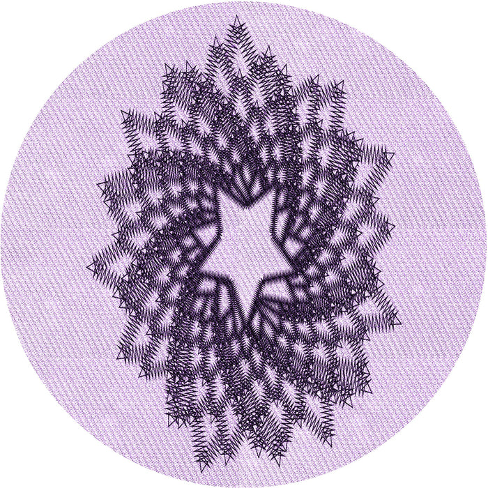 Square Machine Washable Transitional Purple Flower Purple Rug in a Living Room, wshpat3474pur
