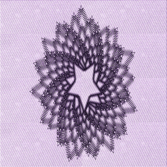 Round Patterned Purple Flower Purple Rug, pat3474pur