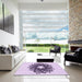 Machine Washable Transitional Purple Flower Purple Rug in a Kitchen, wshpat3474pur