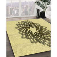 Patterned Mustard Yellow Rug, pat3474yw