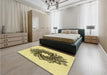 Patterned Mustard Yellow Rug in a Bedroom, pat3474yw