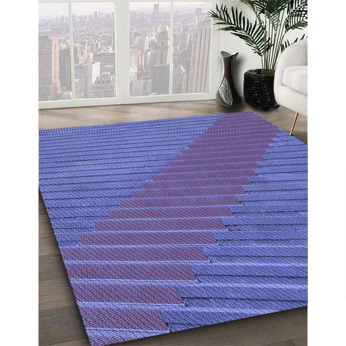 Machine Washable Transitional Light Slate Blue Rug in a Family Room, wshpat3475blu
