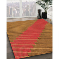 Patterned Neon Orange Rug, pat3475org