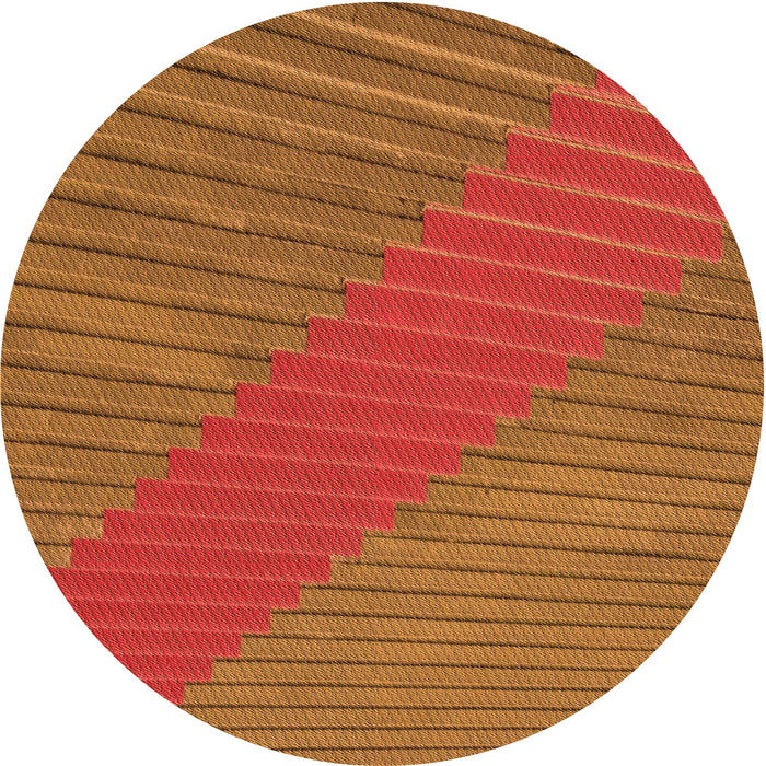 Square Patterned Neon Orange Rug, pat3475org