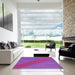 Machine Washable Transitional Medium Violet Red Pink Rug in a Kitchen, wshpat3475pur