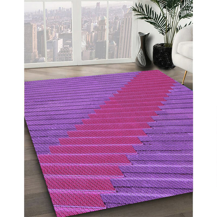 Patterned Medium Violet Red Pink Rug in Family Room, pat3475pur
