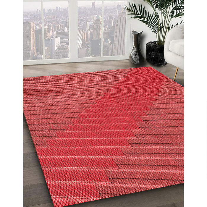 Machine Washable Transitional Red Rug in a Family Room, wshpat3475rd