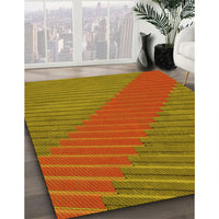 Patterned Caramel Brown Rug, pat3475yw