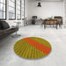 Round Patterned Caramel Brown Rug in a Office, pat3475yw
