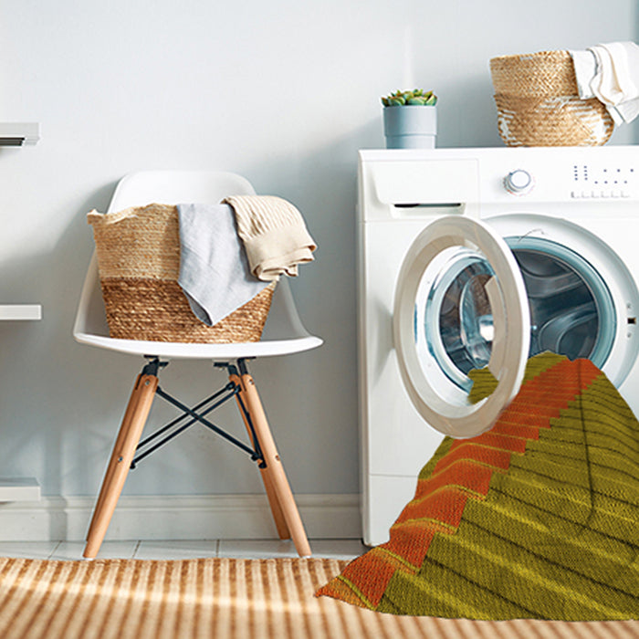 Machine Washable Transitional Caramel Brown Rug in a Washing Machine, wshpat3475yw