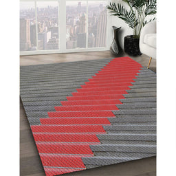 Patterned Brown Red Novelty Rug in Family Room, pat3475