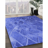 Patterned Sky Blue Rug, pat3476blu