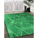 Machine Washable Transitional Neon Green Rug in a Family Room, wshpat3476grn