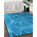 Machine Washable Transitional Blue Rug in a Family Room, wshpat3476lblu