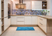 Patterned Blue Rug in a Kitchen, pat3476lblu