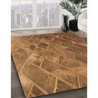 Patterned Saddle Brown Rug, pat3476org