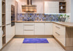 Patterned Light Slate Blue Rug in a Kitchen, pat3476pur