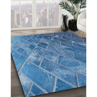 Patterned Crystal Blue Novelty Rug, pat3476