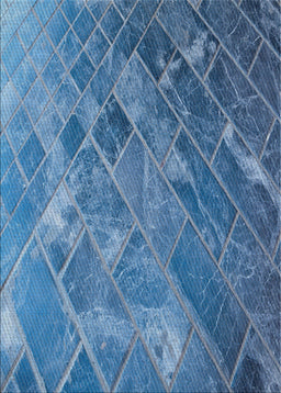 Patterned Crystal Blue Novelty Rug, pat3476