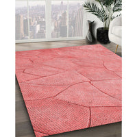Patterned Light Coral Pink Rug, pat3477rd