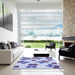 Square Patterned Blue Rug in a Living Room, pat3478blu