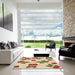 Machine Washable Transitional Khaki Gold Rug in a Kitchen, wshpat3478brn