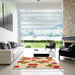 Machine Washable Transitional Red Rug in a Kitchen, wshpat3478org