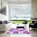 Machine Washable Transitional Orchid Purple Rug in a Kitchen, wshpat3478pur