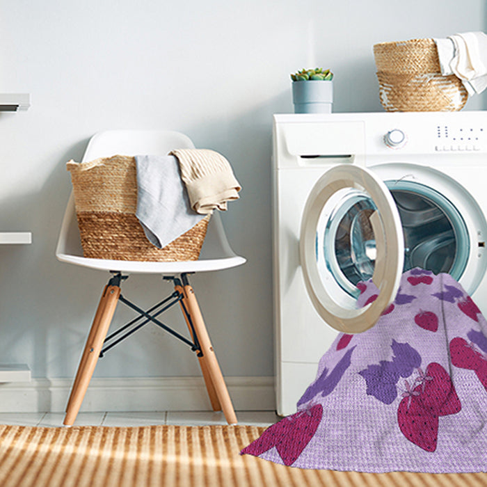 Machine Washable Transitional Orchid Purple Rug in a Washing Machine, wshpat3478pur