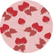 Square Patterned Deep Rose Pink Rug, pat3478rd