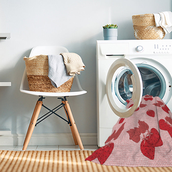 Machine Washable Transitional Deep Rose Pink Rug in a Washing Machine, wshpat3478rd