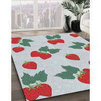 Patterned Pale Blue Novelty Rug, pat3478