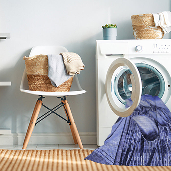 Machine Washable Transitional Sky Blue Rug in a Washing Machine, wshpat3479blu