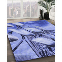 Patterned Sky Blue Rug, pat3479blu