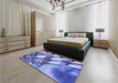 Patterned Sky Blue Rug in a Bedroom, pat3479blu