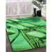 Machine Washable Transitional Green Rug in a Family Room, wshpat3479grn