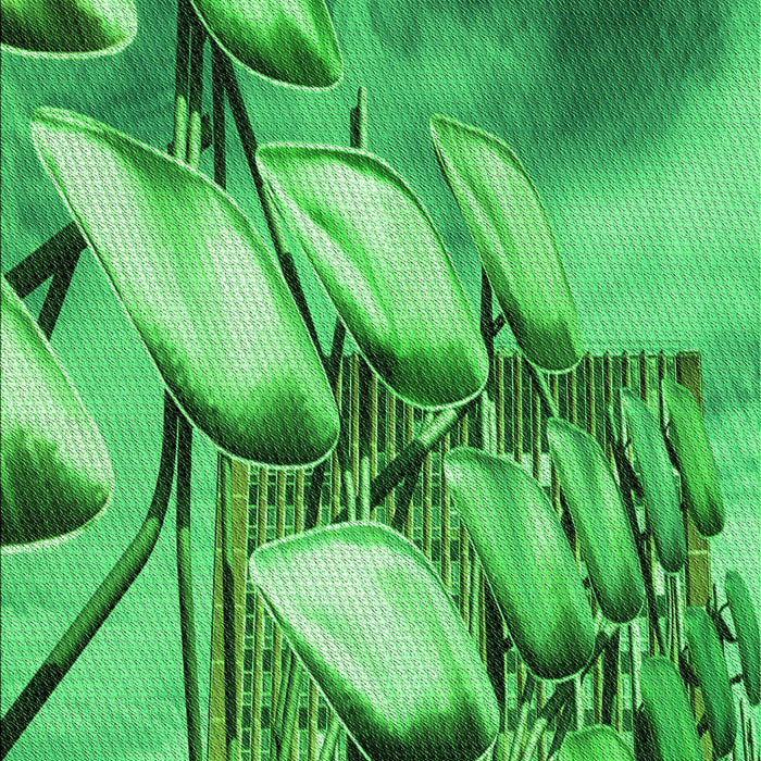 Patterned Green Rug, pat3479grn